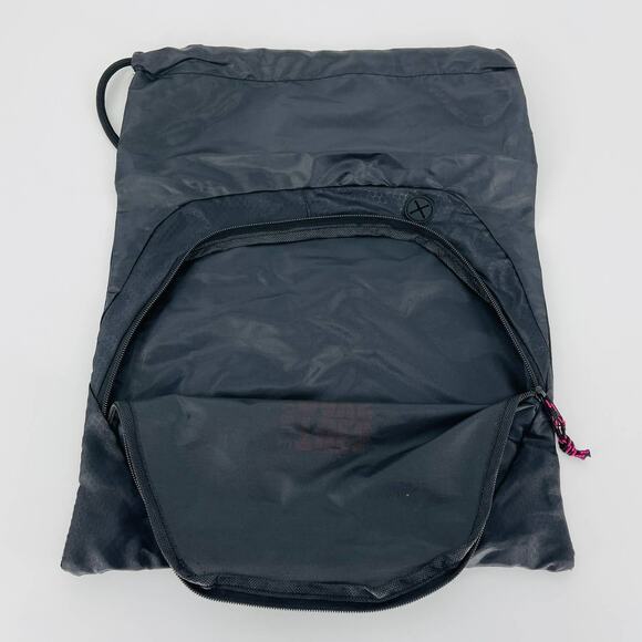 T-Mobile Black Lightweight Drawstring Backpack Zipper Compartment Pink Logo -New - Picture 5 of 8